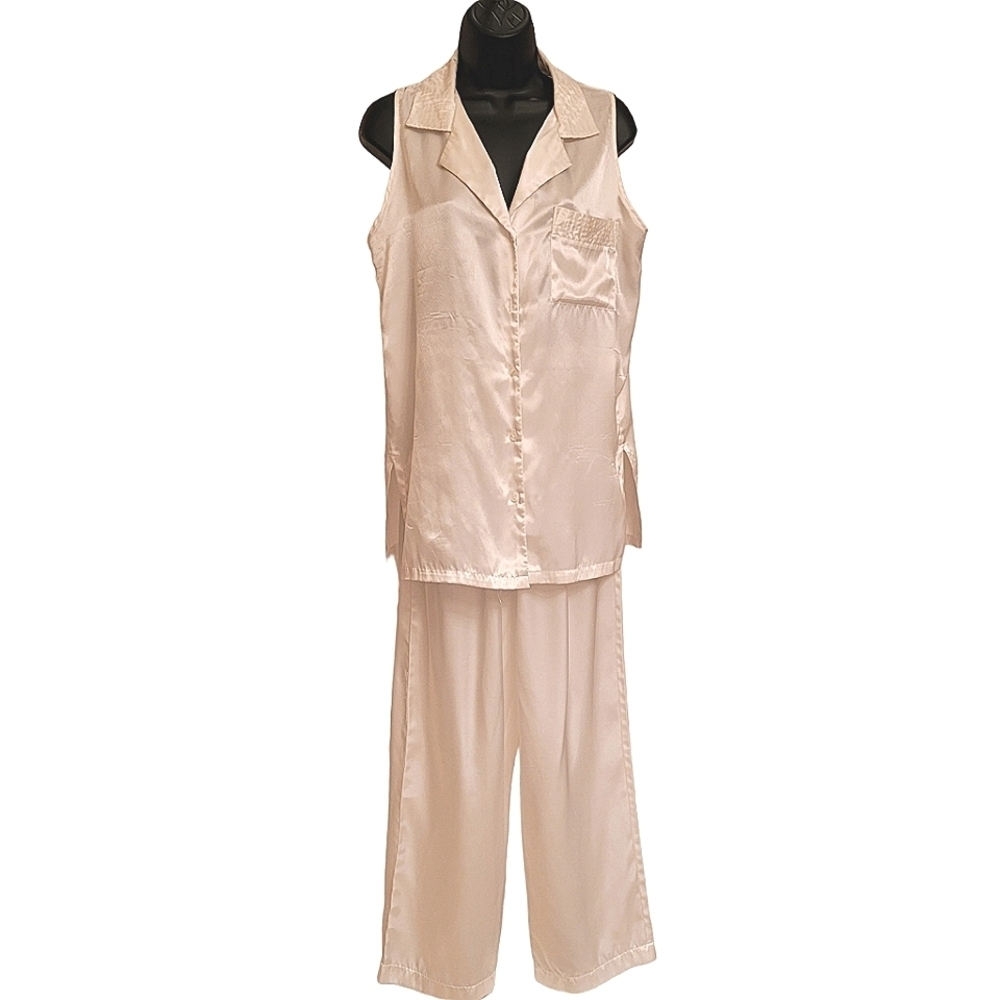 Jones New York Vintage Ivory Liquid Satin Pajamas